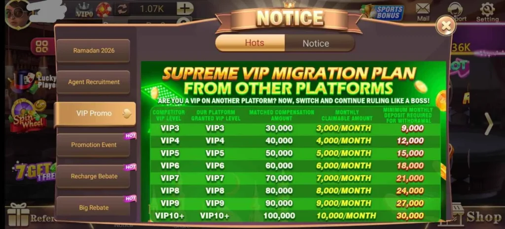 3Patti World Vip Promotions